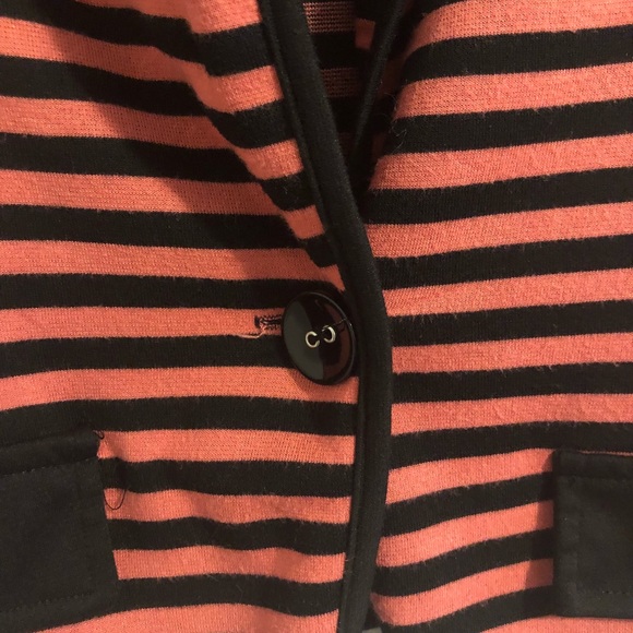 Ginger G salmon and black striped 1 button blazer - Picture 6 of 9